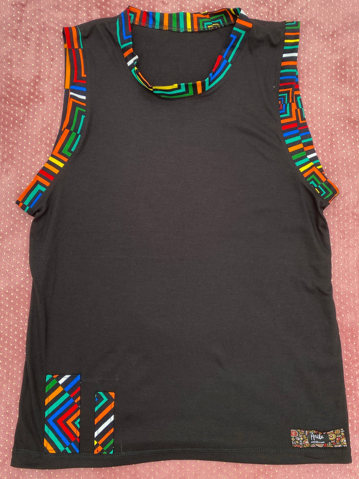 Musculosa Kat-Ankara impresión-Estilo Africano Único