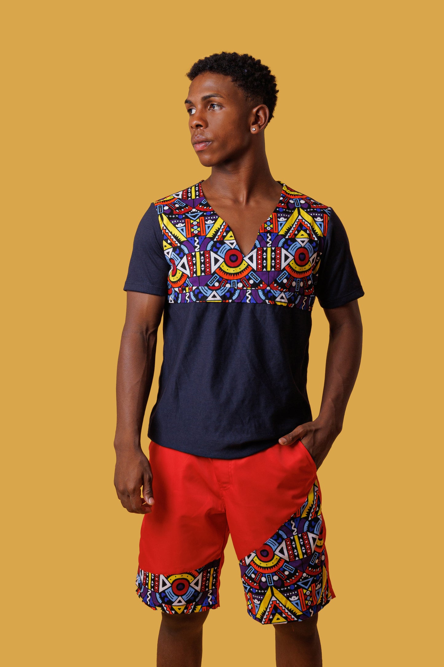 Camiseta Jane blue-Ankara Kente - Estilo Africano Único