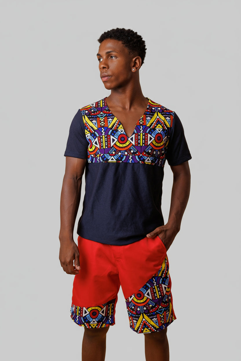 Camiseta Jane blue-Ankara Kente - Estilo Africano Único
