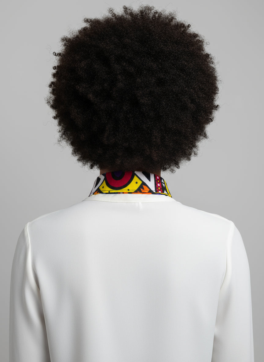 Cuello collar desmontable Jane blue-Ankara Kente