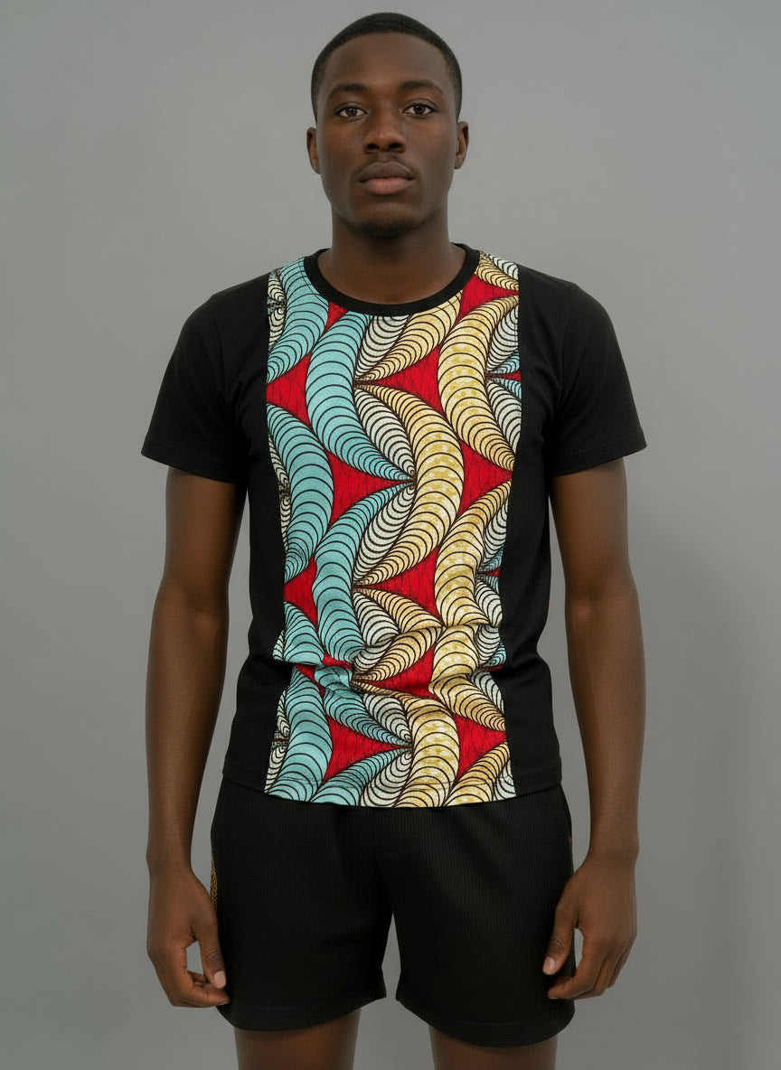 Conjunto Camiseta  Sar-Ankara + Shorts negro - Estilo Africano Único