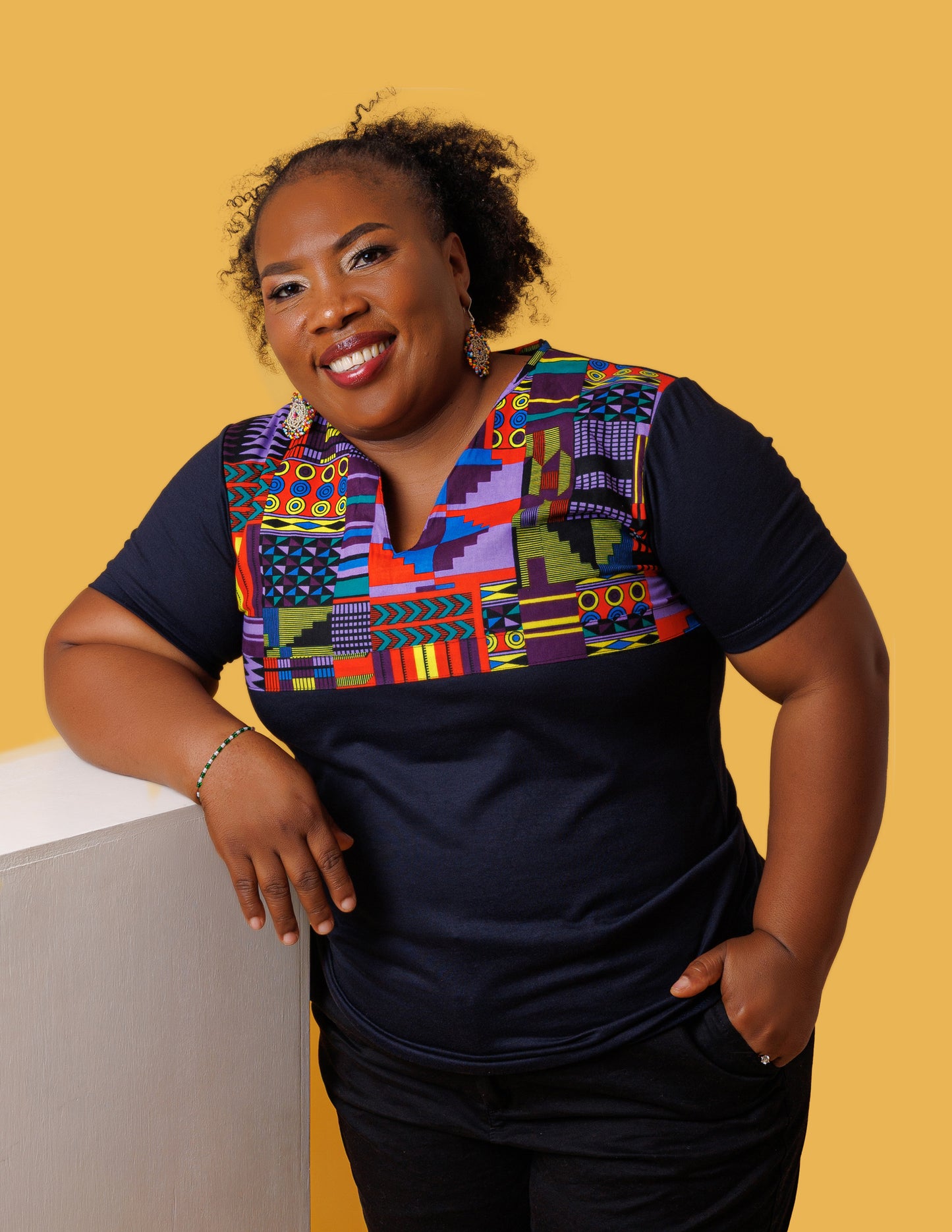 Camiseta Jan-Ankara Kente - Estilo Africano Único