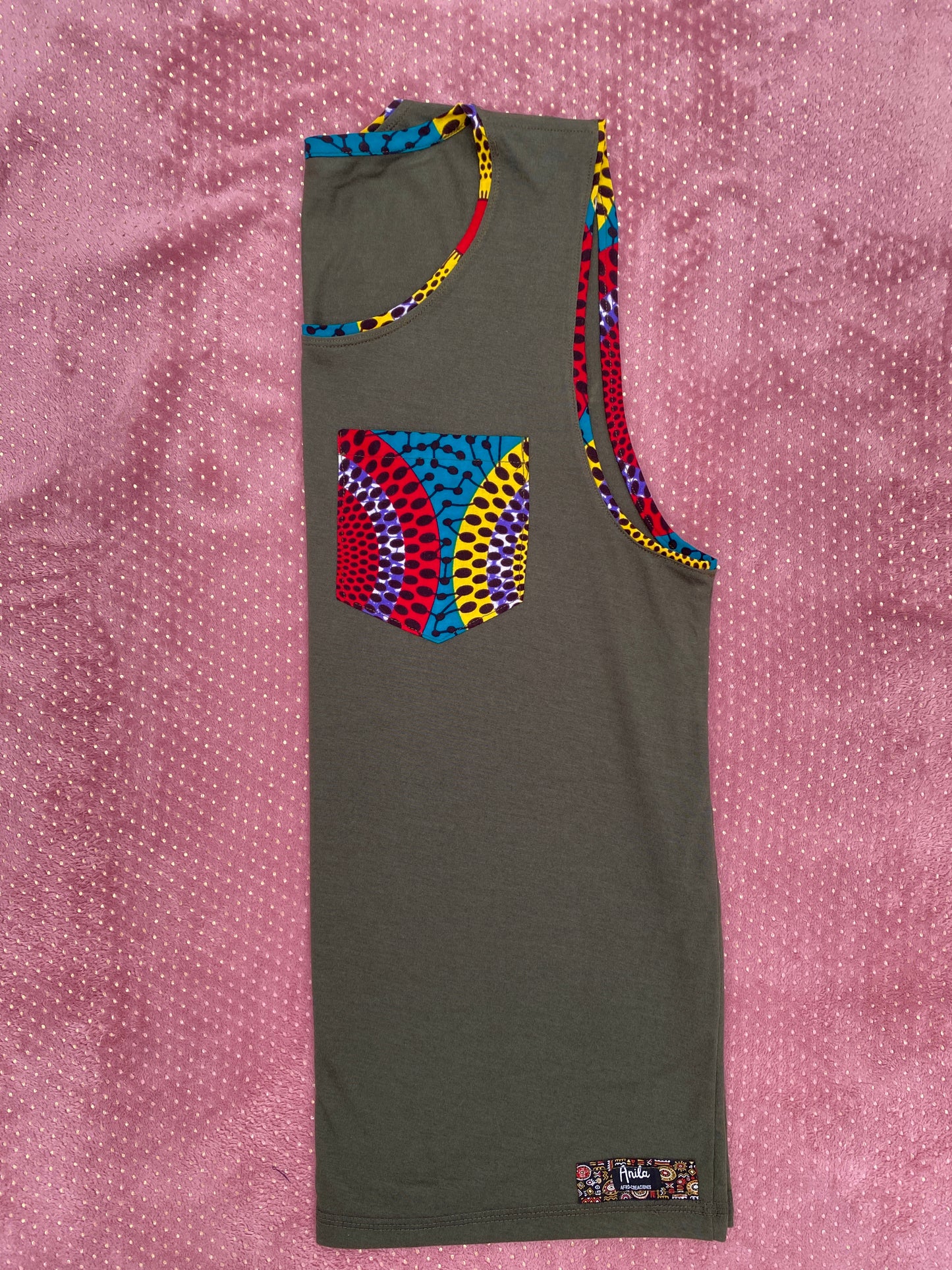 Musculosa Caya-Ankara impresión-Estilo Africano Único