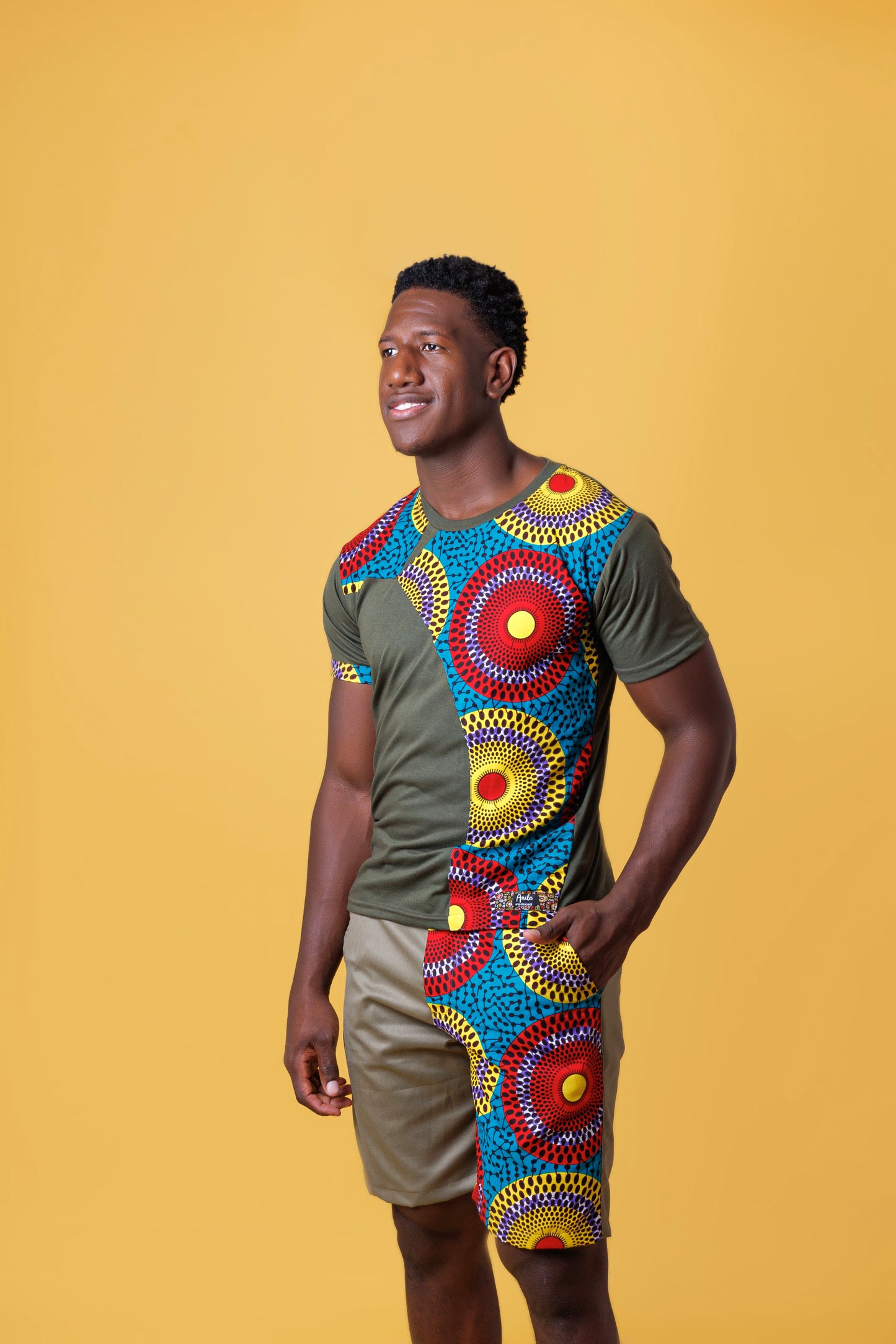 Camiseta Caya-Ankara impresión-Estilo Africano Único