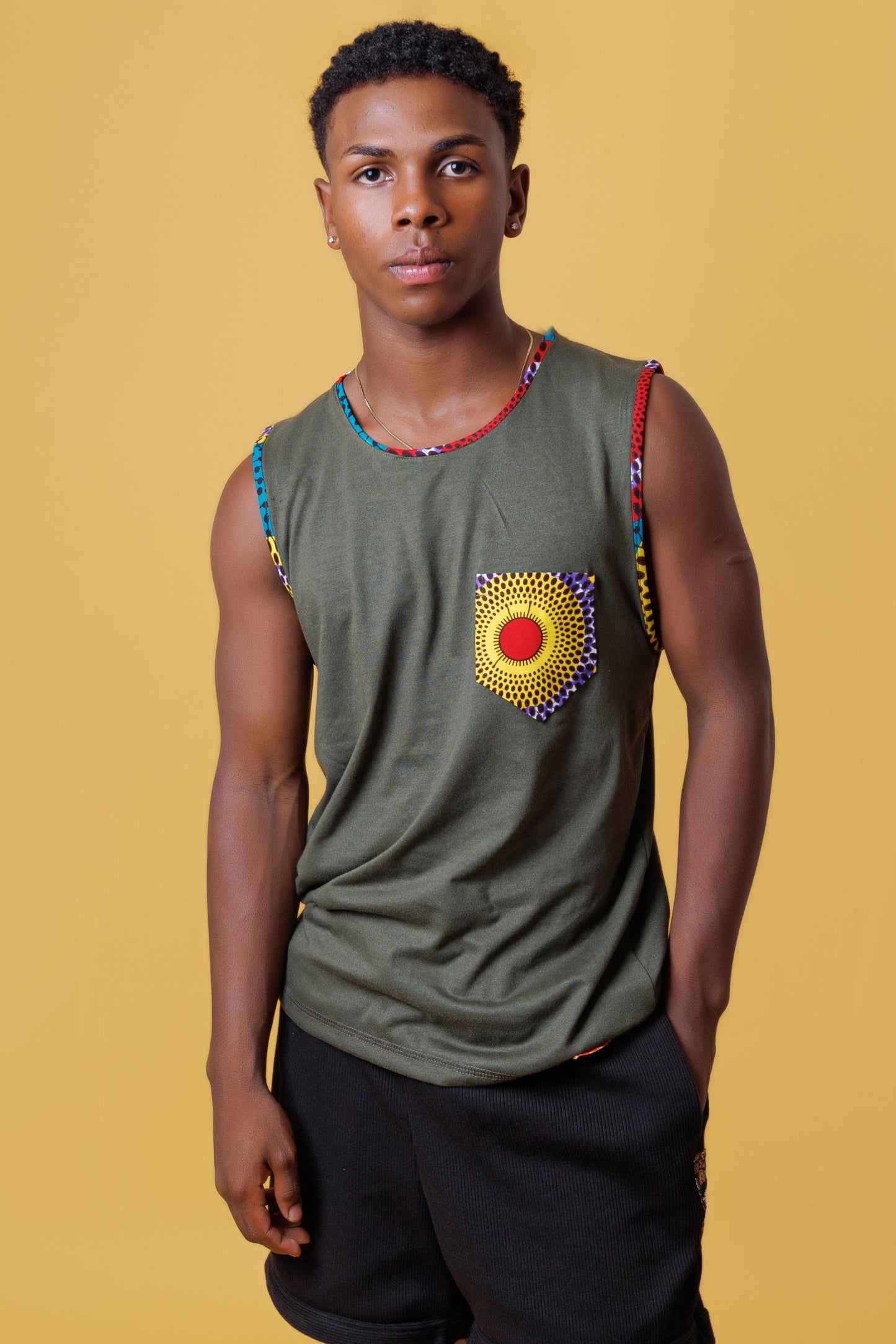 Musculosa Caya-Ankara impresión-Estilo Africano Único
