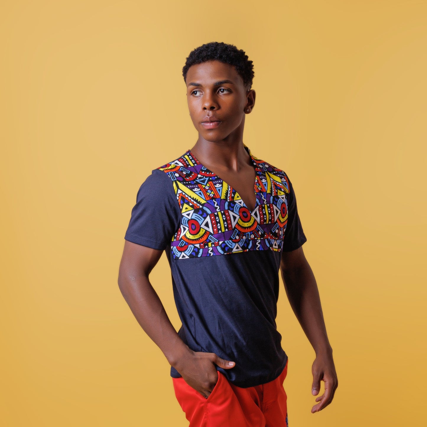 Camiseta Jane blue-Ankara Kente - Estilo Africano Único