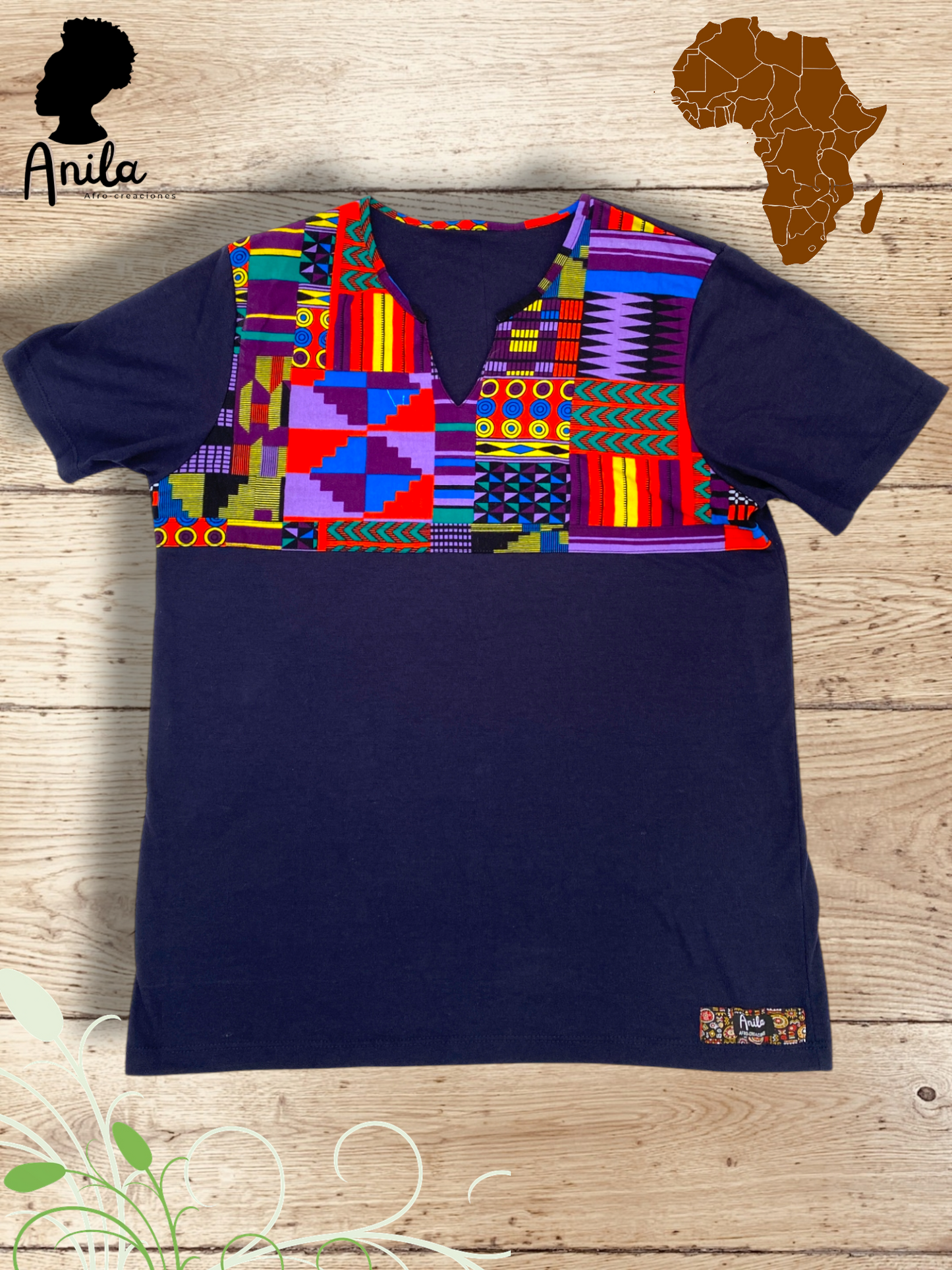 Camiseta Jan-Ankara Kente - Estilo Africano Único