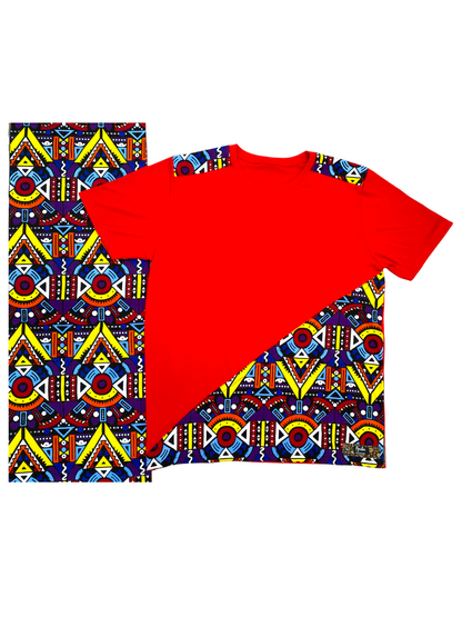 Camiseta Wash-Ankara Kente - Estilo Africano