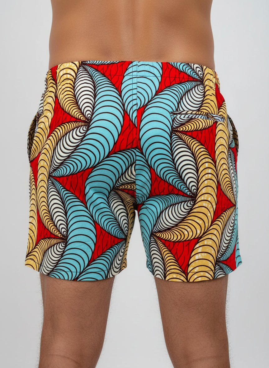 Shorts Sar Ankara impresión-Estilo Africano Único