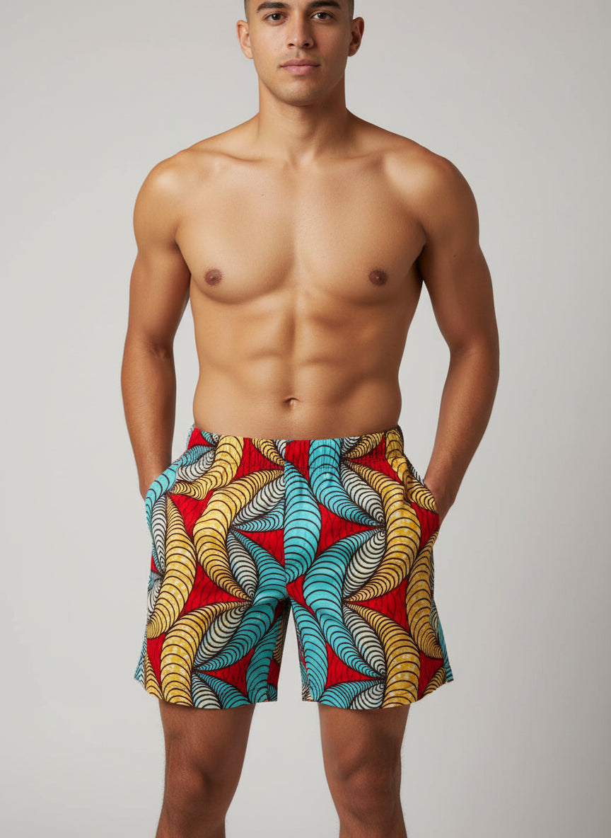 Shorts Sar Ankara impresión-Estilo Africano Único