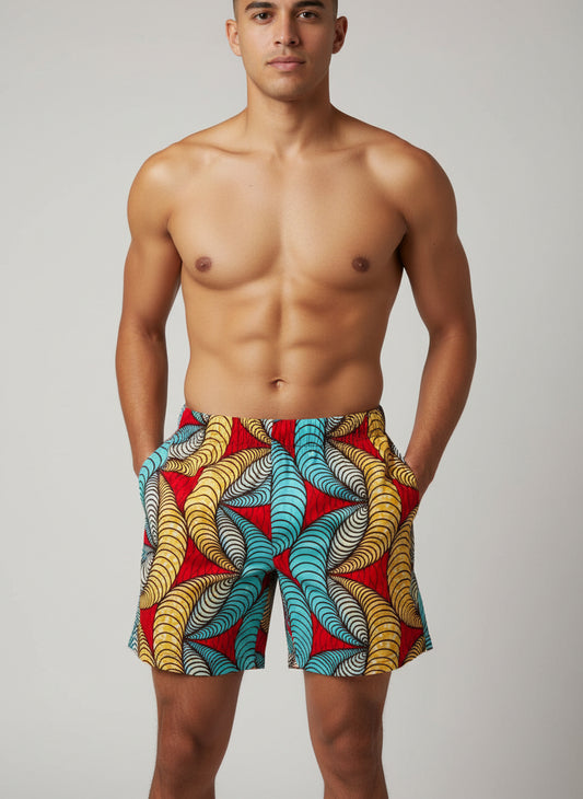 Shorts Sar Ankara impresión-Estilo Africano Único