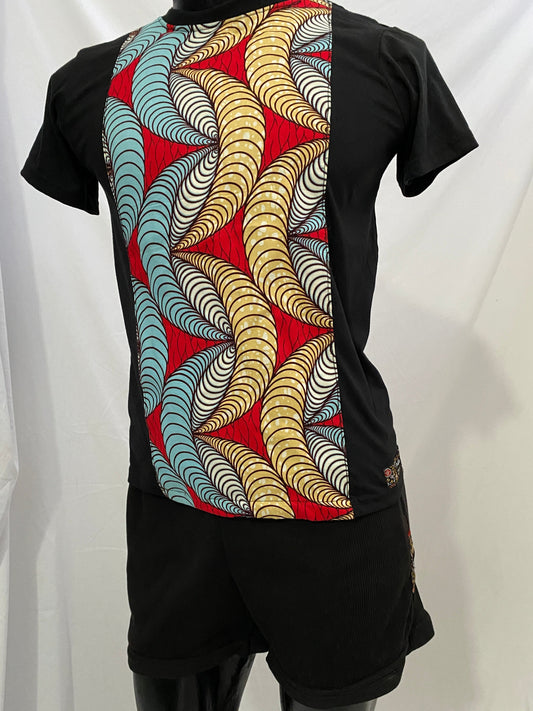 Conjunto Camiseta  Sar-Ankara + Shorts negro - Estilo Africano Único
