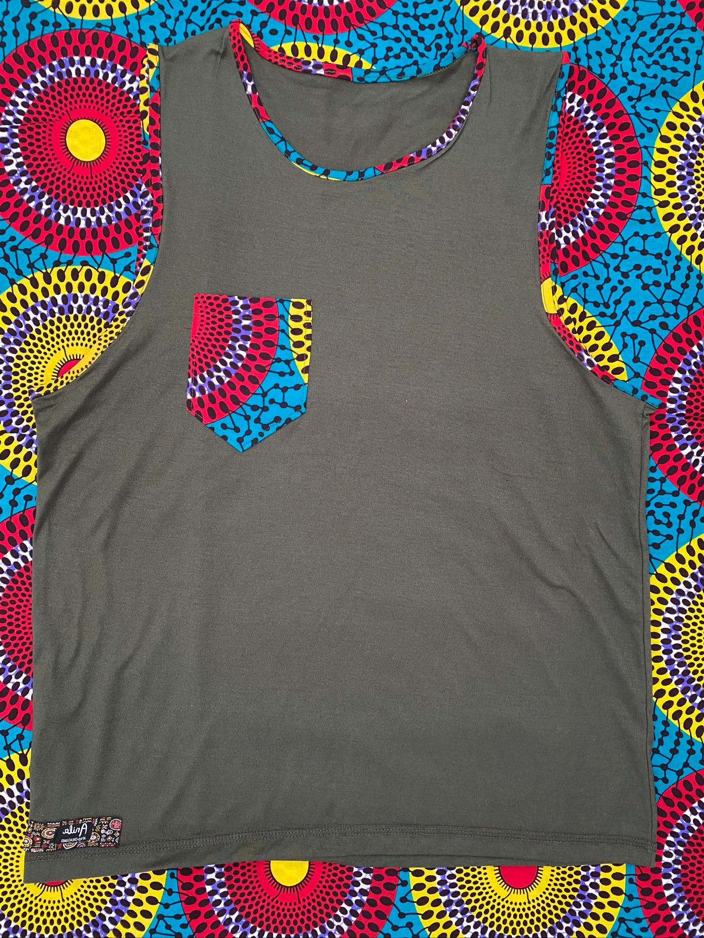 Musculosa Caya-Ankara impresión-Estilo Africano Único