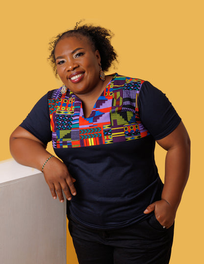 Camiseta Jan-Ankara Kente - Estilo Africano Único