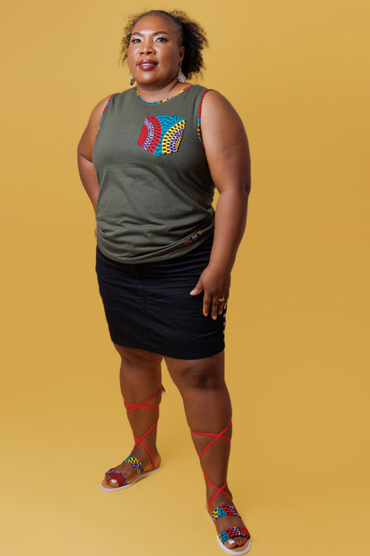 Musculosa Caya-Ankara impresión-Estilo Africano Único