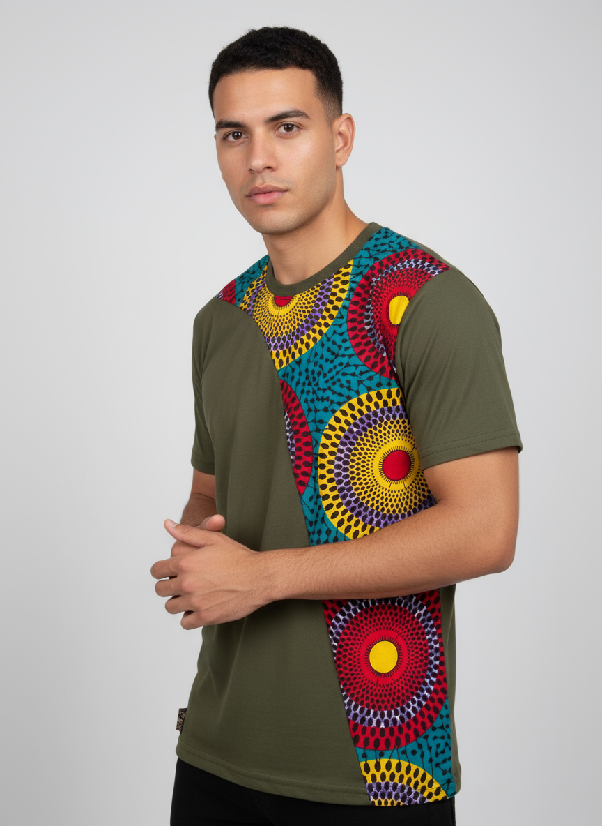 Camiseta africana Ankara Caya estilo único - ropa africana Ecuador