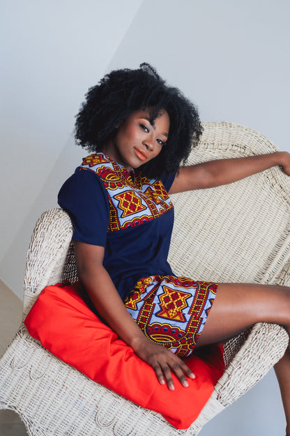 Conjunto Camiseta  kamy Ankara + Shorts - Estilo Africano