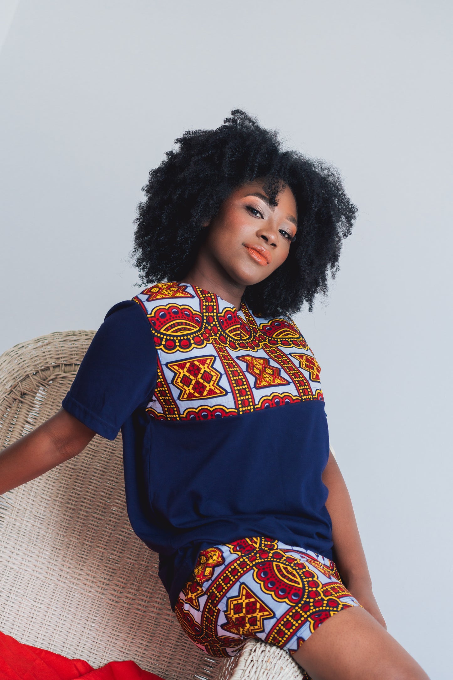 Conjunto Camiseta  kamy Ankara + Shorts - Estilo Africano