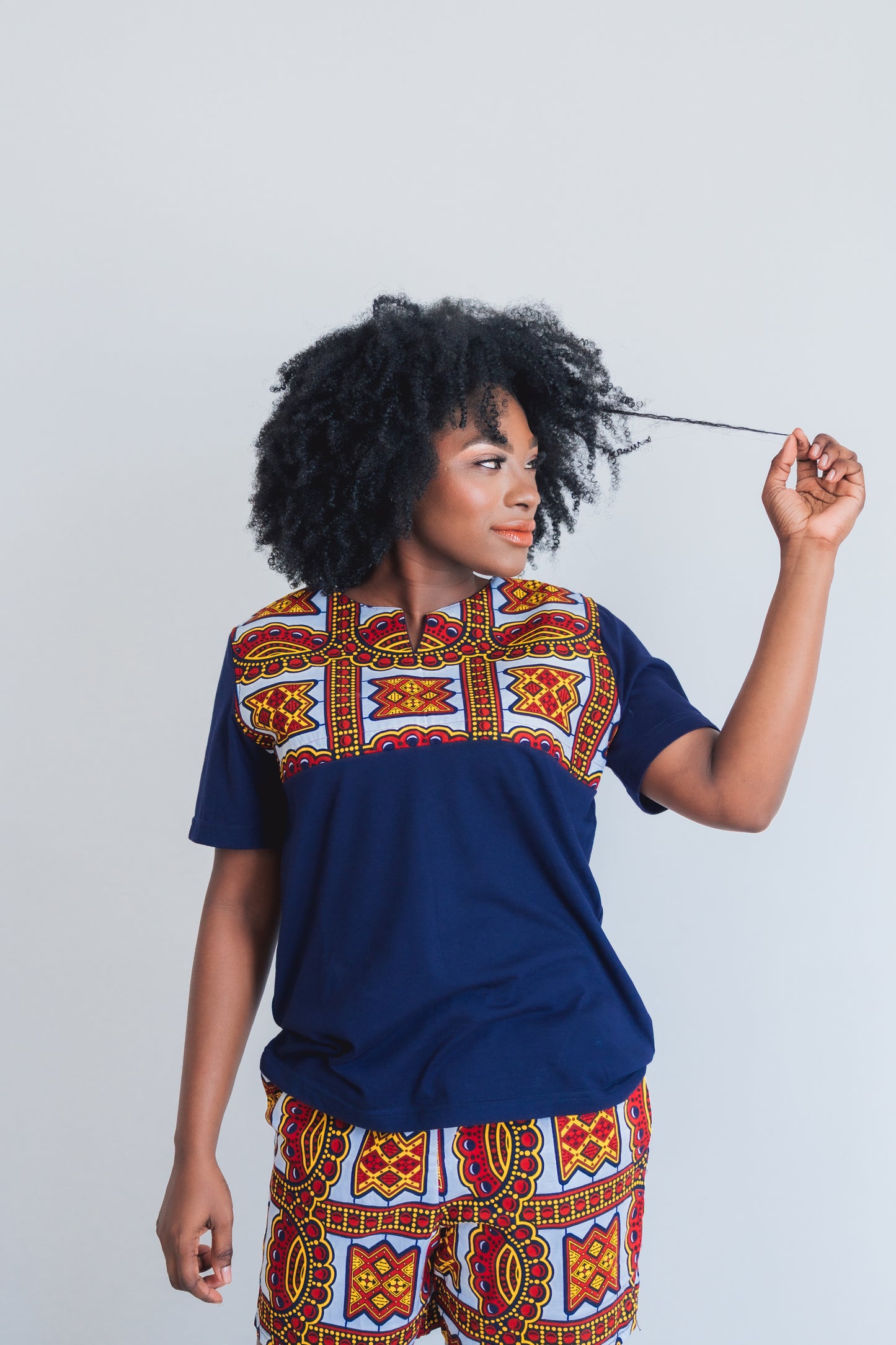 Conjunto Camiseta  kamy Ankara + Shorts - Estilo Africano