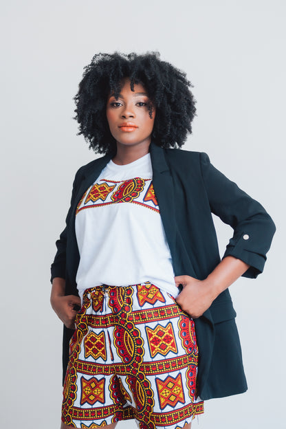 Conjunto Camiseta  kamy Ankara + Shorts - Estilo Africano