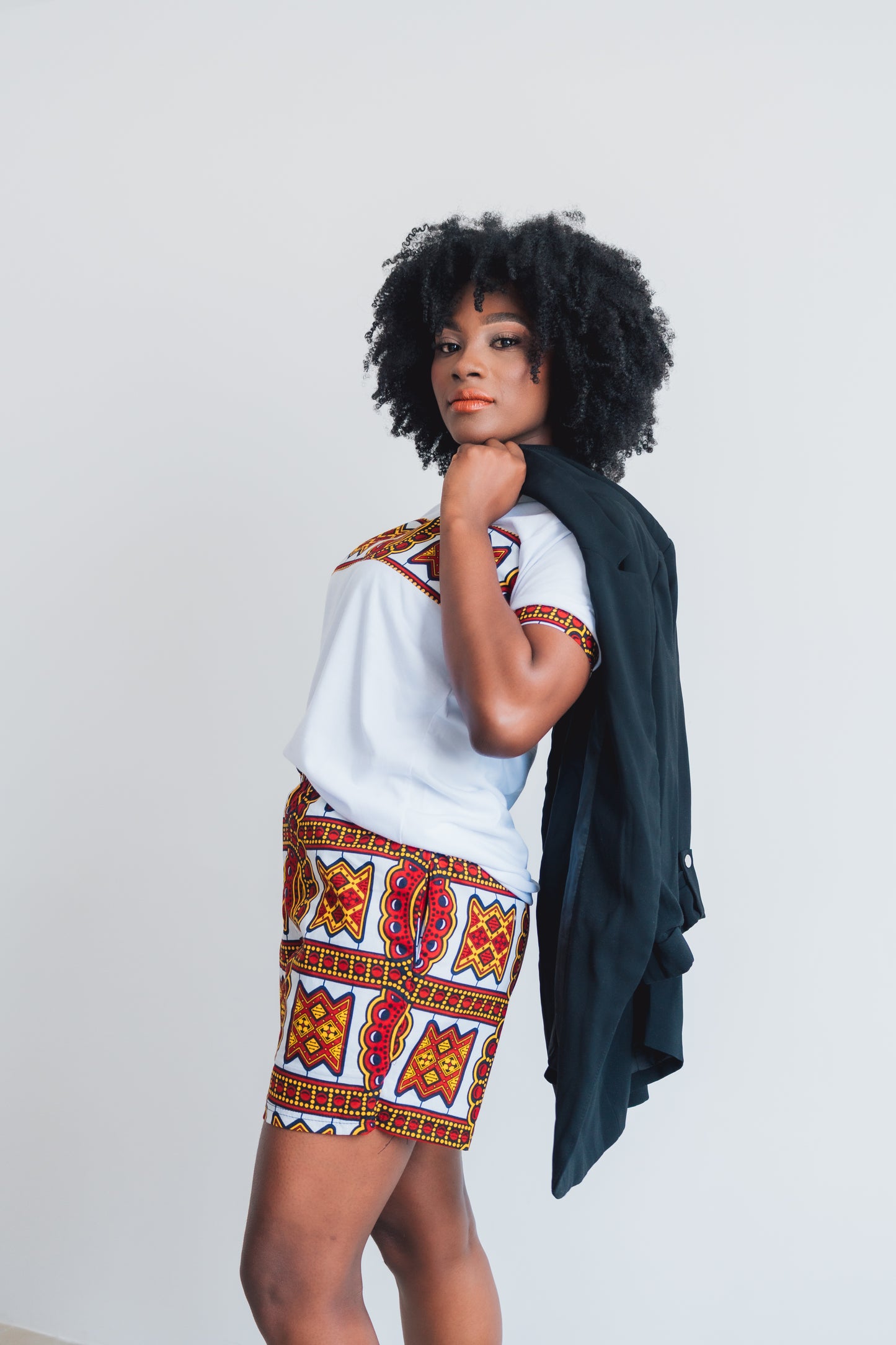 Conjunto Camiseta  kamy Ankara + Shorts - Estilo Africano