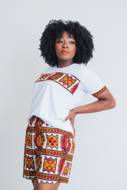 Conjunto Camiseta  kamy Ankara + Shorts - Estilo Africano
