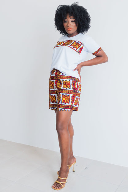 Conjunto Camiseta  kamy Ankara + Shorts - Estilo Africano