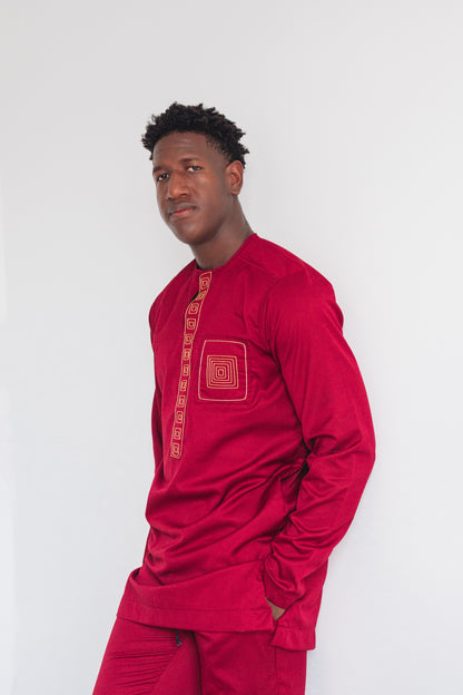 Conjunto Senador Africano – Rojo Vino Tinto