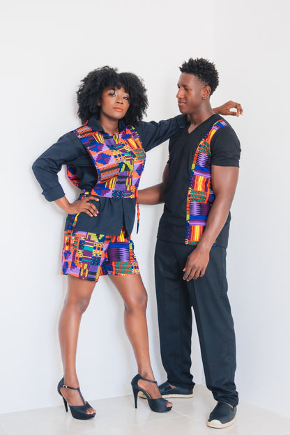 Chaleco con ajuste lateral Jan-Ankara Kente - Estilo africano