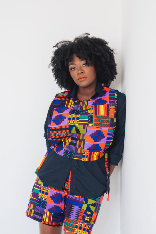 Chaleco con ajuste lateral Jan-Ankara Kente - Estilo africano