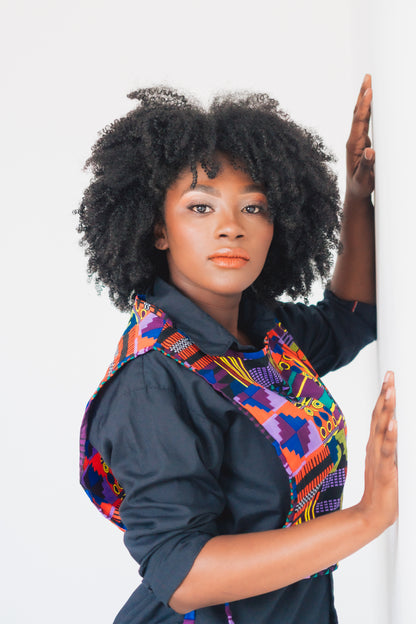 Chaleco con ajuste lateral Jan-Ankara Kente - Estilo africano