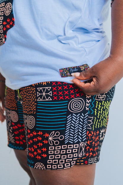 Conjunto Camiseta Yely + Shorts ankara - Estilo Africano Único