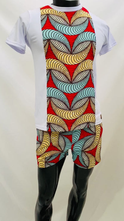 Conjunto Camiseta  Sar 2-Ankara + Shorts - Estilo Africano