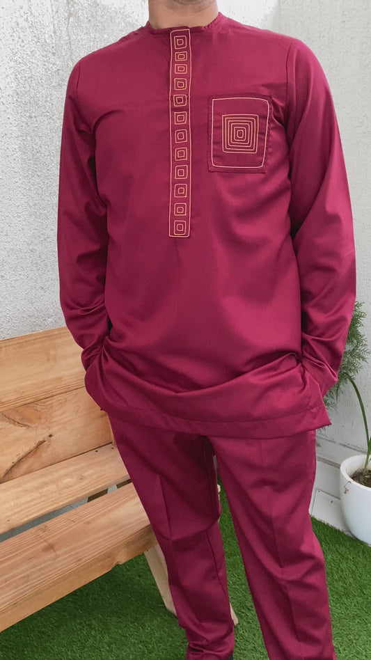 Conjunto Senador Africano – Rojo Vino Tinto